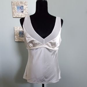 Express- NWT- Silk Sleeveless Dress Shirt Ivory- M